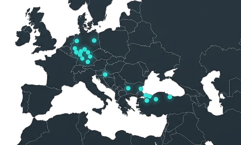 Nivando Service-Standorte in Europa, Nahost und Afrika (EMEA)