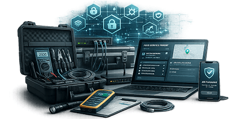 On-Site und Field Services - Nivando Techniker vor Ort bei Kunden in Europa